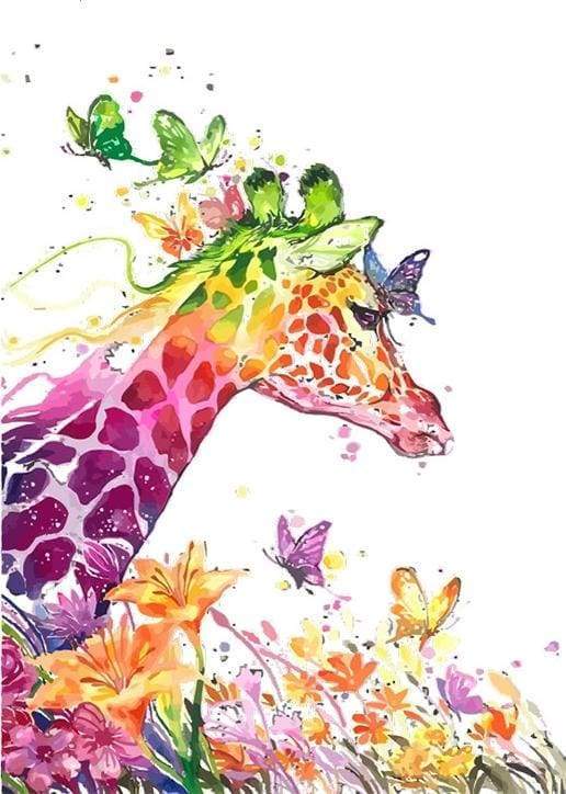 paint by numbers | Modern and Colorful Giraffe | animals easy giraffes | FiguredArt