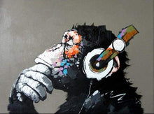 Load image into Gallery viewer, paint by numbers | Monkey wearing headphones | animals easy monkeys | FiguredArt