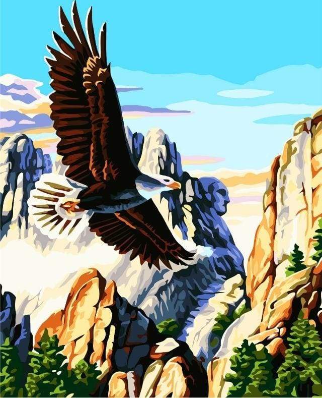 paint by numbers | Mountain Eagle | animals birds eagles easy landscapes | FiguredArt