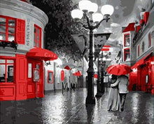 Load image into Gallery viewer, paint by numbers | Neon Red street | cities intermediate romance | FiguredArt