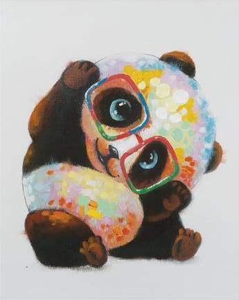 paint by numbers | Panda With Glasses | animals easy pandas | FiguredArt