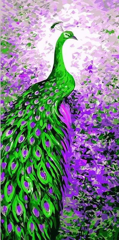 paint by numbers | Peacock Purple Green | animals easy peacocks | FiguredArt