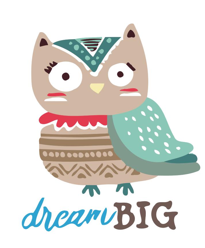 Paint by numbers | Children Painting kit Owl Dream Big | kids easy | Figured'Art