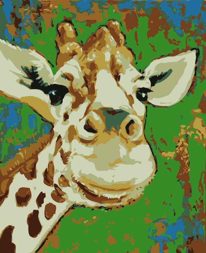 Paint by Numbers Children Painting kit Giraffe Drawing Figured'Art