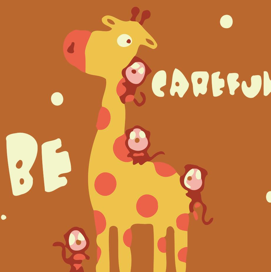 Paint by numbers | Children Painting kit Giraffe Be Careful | kids easy | Figured'Art