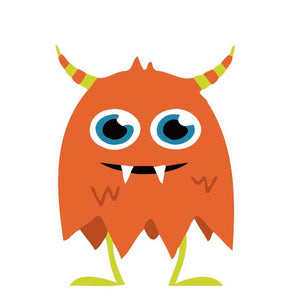 Paint by numbers | Children Painting kit Small Orange Monster with horns | kids easy | Figured'Art