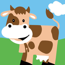 Load image into Gallery viewer, Paint by numbers | Children Painting kit Cow and Butterfly | kids easy | Figured&#39;Art