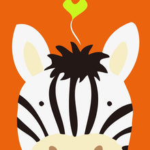 Load image into Gallery viewer, Paint by numbers | Children Painting kit Zebra and leaf | kids easy | Figured&#39;Art