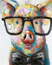 Load image into Gallery viewer, paint by numbers | Pig With Glasses | animals intermediate | FiguredArt