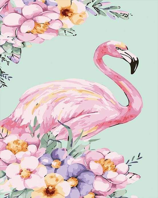 paint by numbers | Pink Flamingo | animals birds easy flamingos | FiguredArt