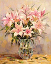 Load image into Gallery viewer, paint by numbers | Pink lilies | advanced flowers | FiguredArt