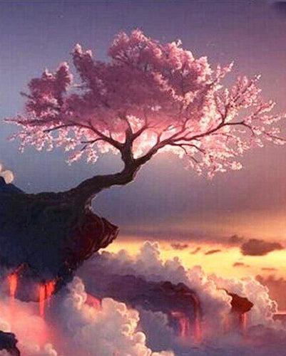 paint by numbers | Pink Tree | advanced landscapes | FiguredArt