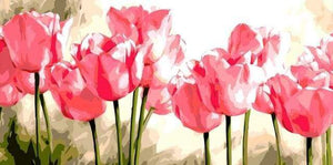 paint by numbers | Pink Tulips | easy flowers | FiguredArt