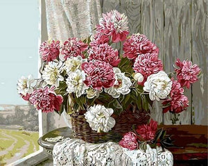 paint by numbers | Pink & White Peonies | advanced flowers | FiguredArt