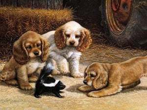 paint by numbers | Playing Puppies | advanced animals dogs | FiguredArt