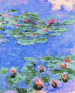 paint by numbers | Pond Water Lilies | intermediate landscapes new arrivals | FiguredArt