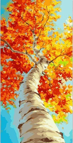 paint by numbers | Poplar In Autumn | easy landscapes | FiguredArt