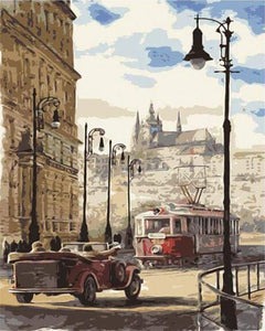 paint by numbers | Prague street | cities intermediate | FiguredArt