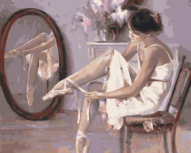 paint by numbers | Preparing ballerina shoes | dance easy | FiguredArt