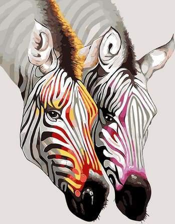 paint by numbers | Pretty Zebras | animals easy zebras | FiguredArt