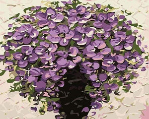 paint by numbers | Purple Flowers in Vase | flowers intermediate | FiguredArt