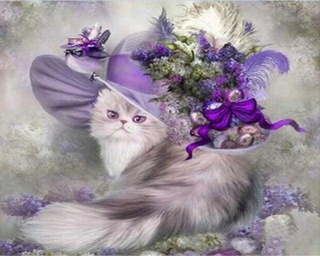 paint by numbers | Purple kitty | advanced animals cats | FiguredArt
