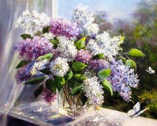 Load image into Gallery viewer, paint by numbers | Purple vase | advanced flowers | FiguredArt