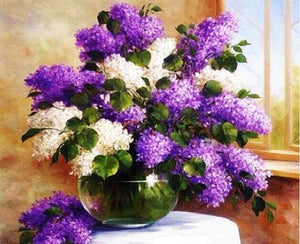 paint by numbers | Purple Vase with Flowers | advanced flowers | FiguredArt