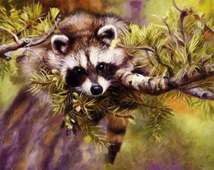 paint by numbers | Raccoon | advanced animals raccoons trees | FiguredArt