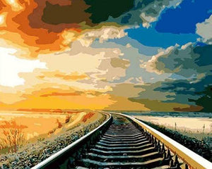 paint by numbers | Railway | beginners easy landscapes | FiguredArt