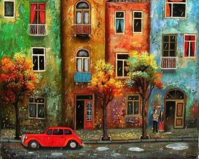 paint by numbers | Rain Street | advanced cities | FiguredArt