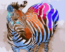 Load image into Gallery viewer, paint by numbers | Rainbow Zebra | animals easy zebras | FiguredArt