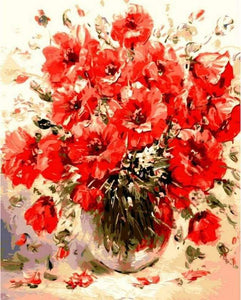 paint by numbers | Red Flowers | advanced flowers | FiguredArt