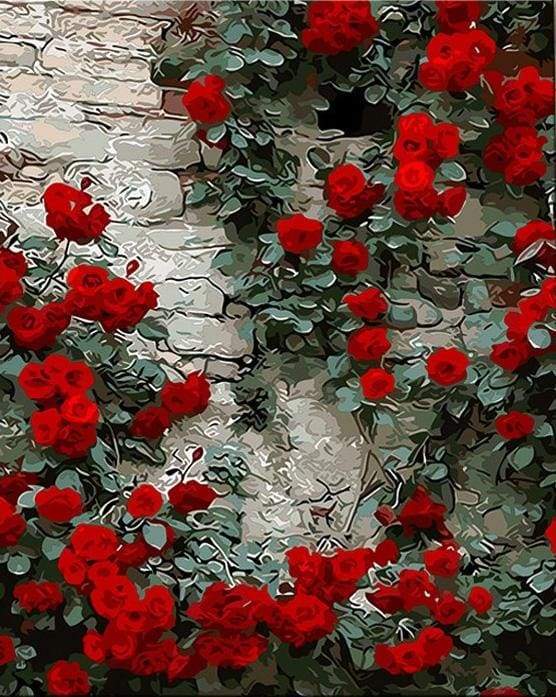 paint by numbers | Red Roses | flowers intermediate | FiguredArt