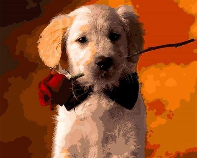 paint by numbers | Romantic Dog | animals dogs easy | FiguredArt