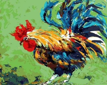 paint by numbers | Rooster | animals birds intermediate new arrivals | FiguredArt