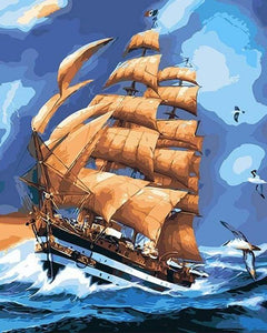 paint by numbers | Sailing Ship | easy ships and boats | FiguredArt