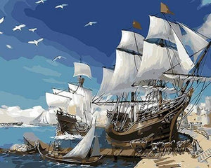 paint by numbers | Sailing ships | easy ships and boats | FiguredArt