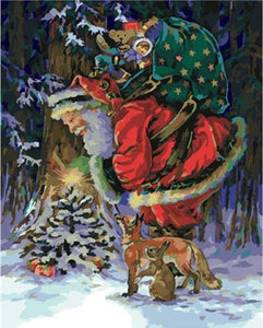 paint by numbers | Santa Claus carrying Gifts | intermediate landscapes | FiguredArt