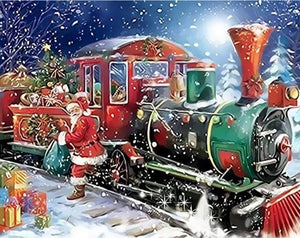 paint by numbers | Santa Claus Train | advanced christmas | FiguredArt