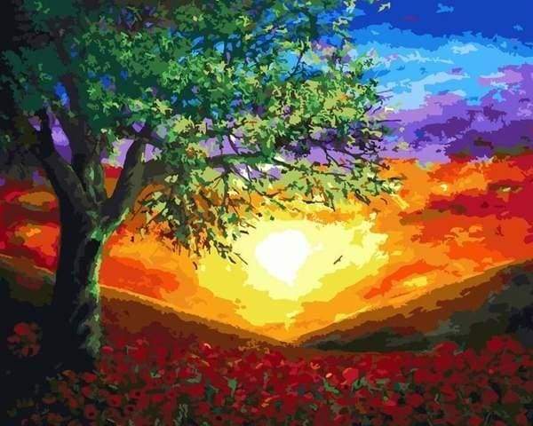 paint by numbers | Shiny Sunset | intermediate landscapes | FiguredArt