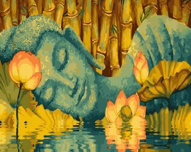 paint by numbers | Sleeping Buddha | easy flowers portrait religion | FiguredArt