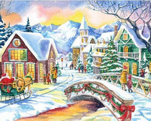 Load image into Gallery viewer, paint by numbers | Small Village during Winter | intermediate landscapes new arrivals | FiguredArt