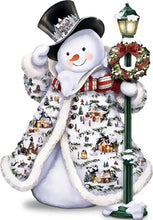 Load image into Gallery viewer, paint by numbers | Snowman wearing a Black Hat | christmas intermediate | FiguredArt