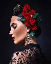 Load image into Gallery viewer, paint by numbers | Spanish pretty woman | intermediate portrait | FiguredArt