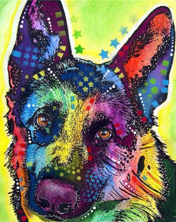 paint by numbers | Star Dog | advanced animals dogs Pop Art | FiguredArt