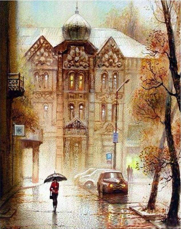 paint by numbers | Street Winter in Russia | advanced cities | FiguredArt