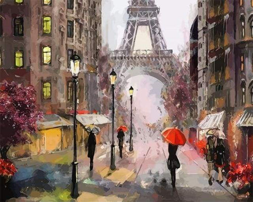 paint by numbers | Streets of Paris | cities intermediate | FiguredArt