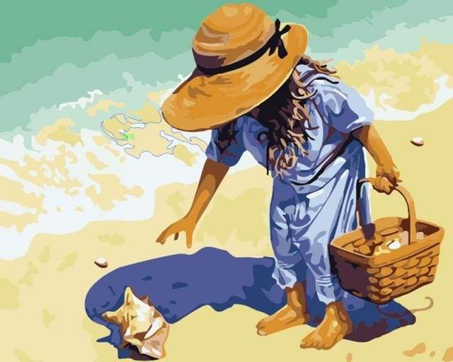 バリ絵画:beach girls Gwen Page | Girl Walking on A Beach | MutualArt