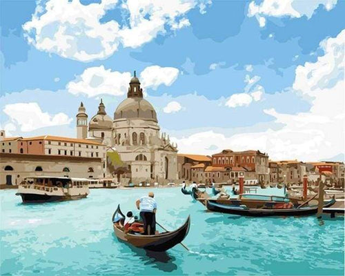 paint by numbers | Sunny Venice | intermediate romance ships and boats | FiguredArt